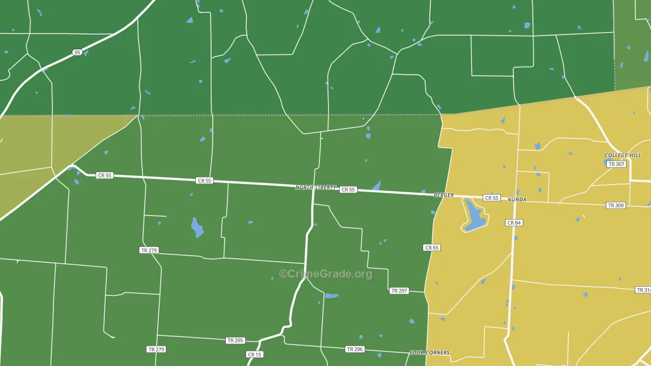 North Liberty, OH Map of Assault Rates