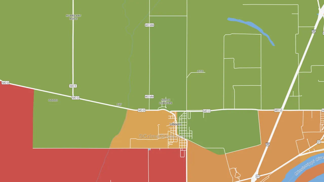 North Lilbourn, MO Map of Assault Rates