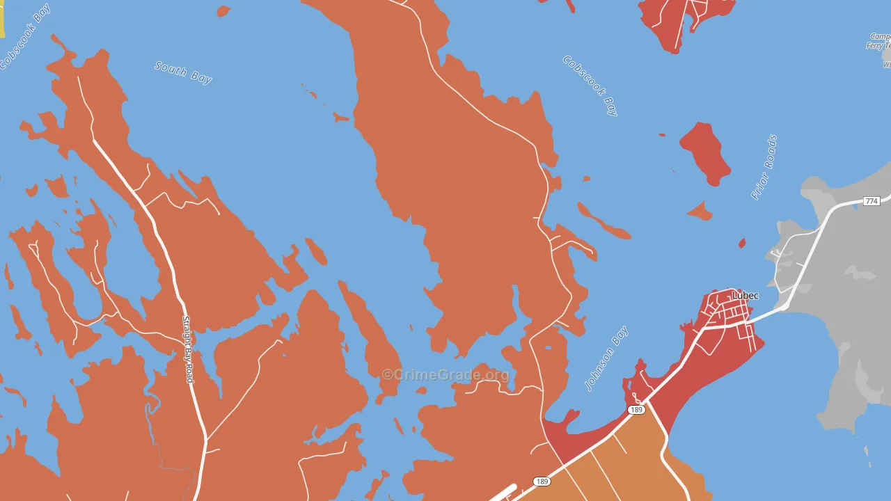 North Lubec, ME Map of Assault Rates