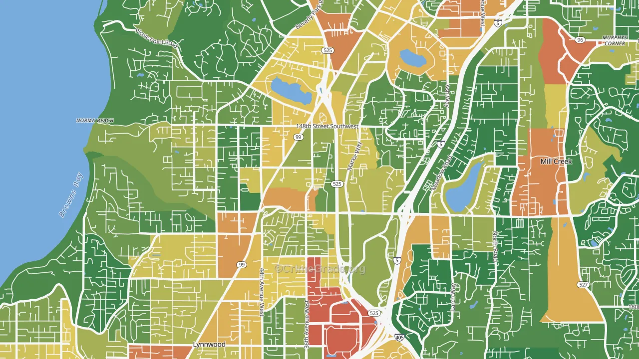North Lynnwood, WA Map of Assault Rates