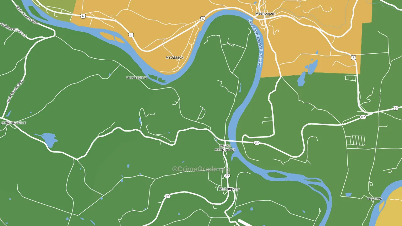 North Mehoopany, PA Map of Assault Rates