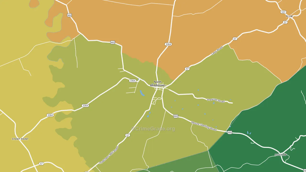 North Middletown, KY Map of Assault Rates