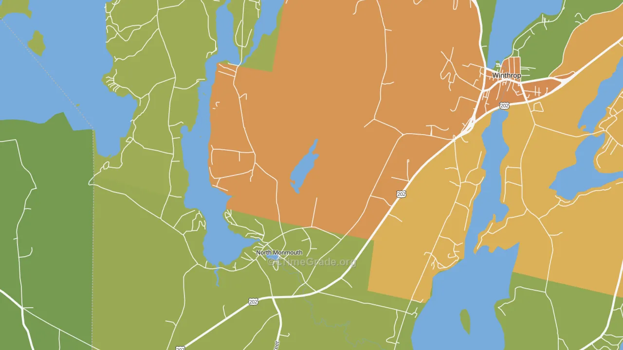 North Monmouth, ME Map of Assault Rates