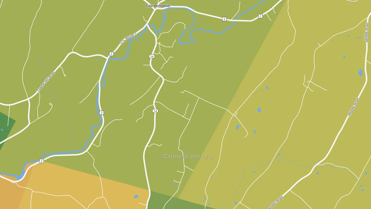 North Montpelier, VT Map of Assault Rates