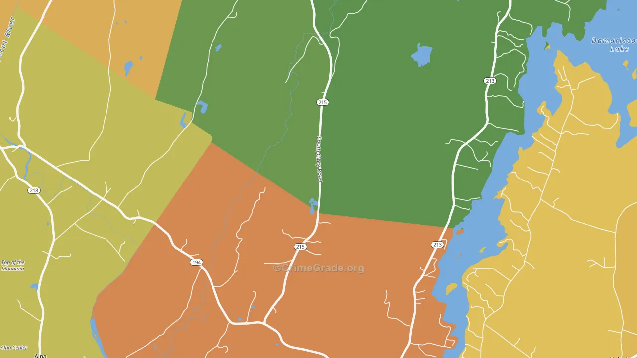 North Newcastle, ME Map of Assault Rates
