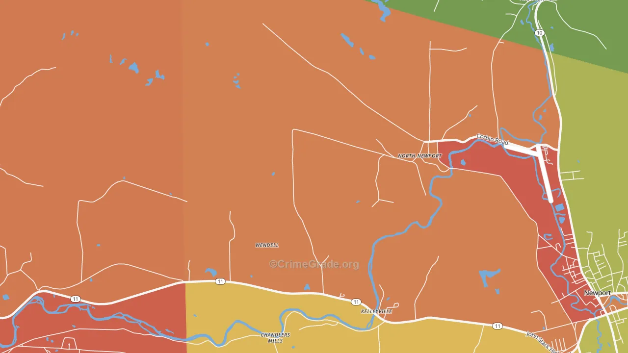 North Newport, NH Map of Assault Rates