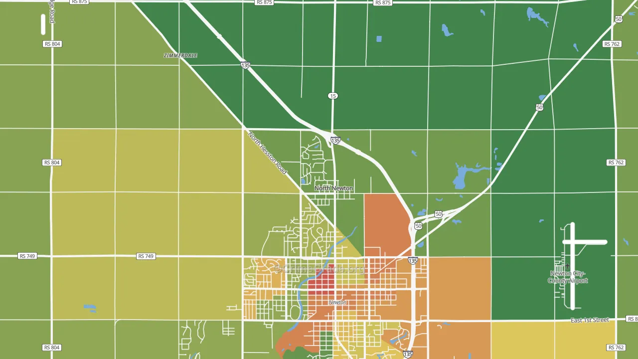 North Newton, KS Map of Assault Rates