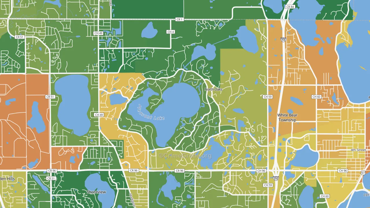 North Oaks, MN Map of Assault Rates
