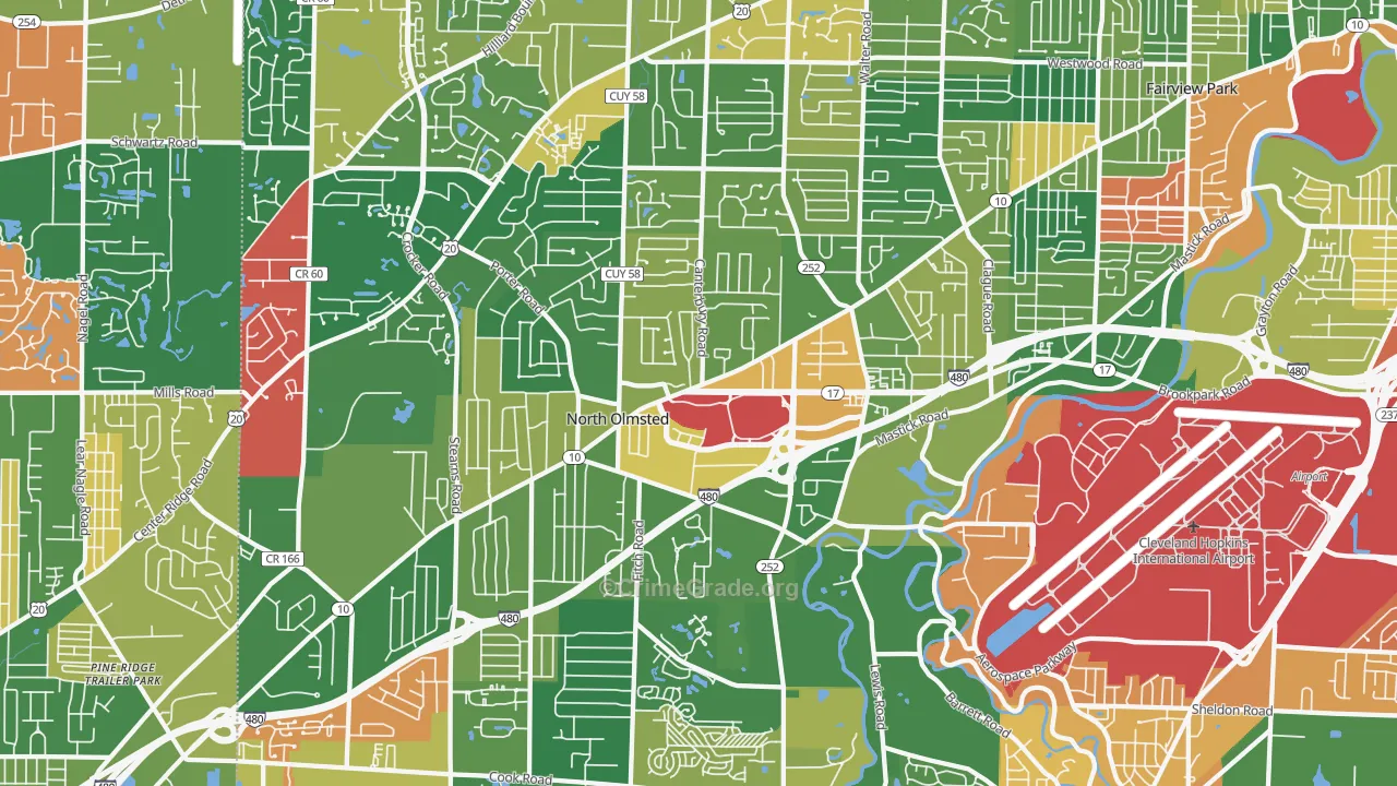 North Olmsted, OH Map of Assault Rates