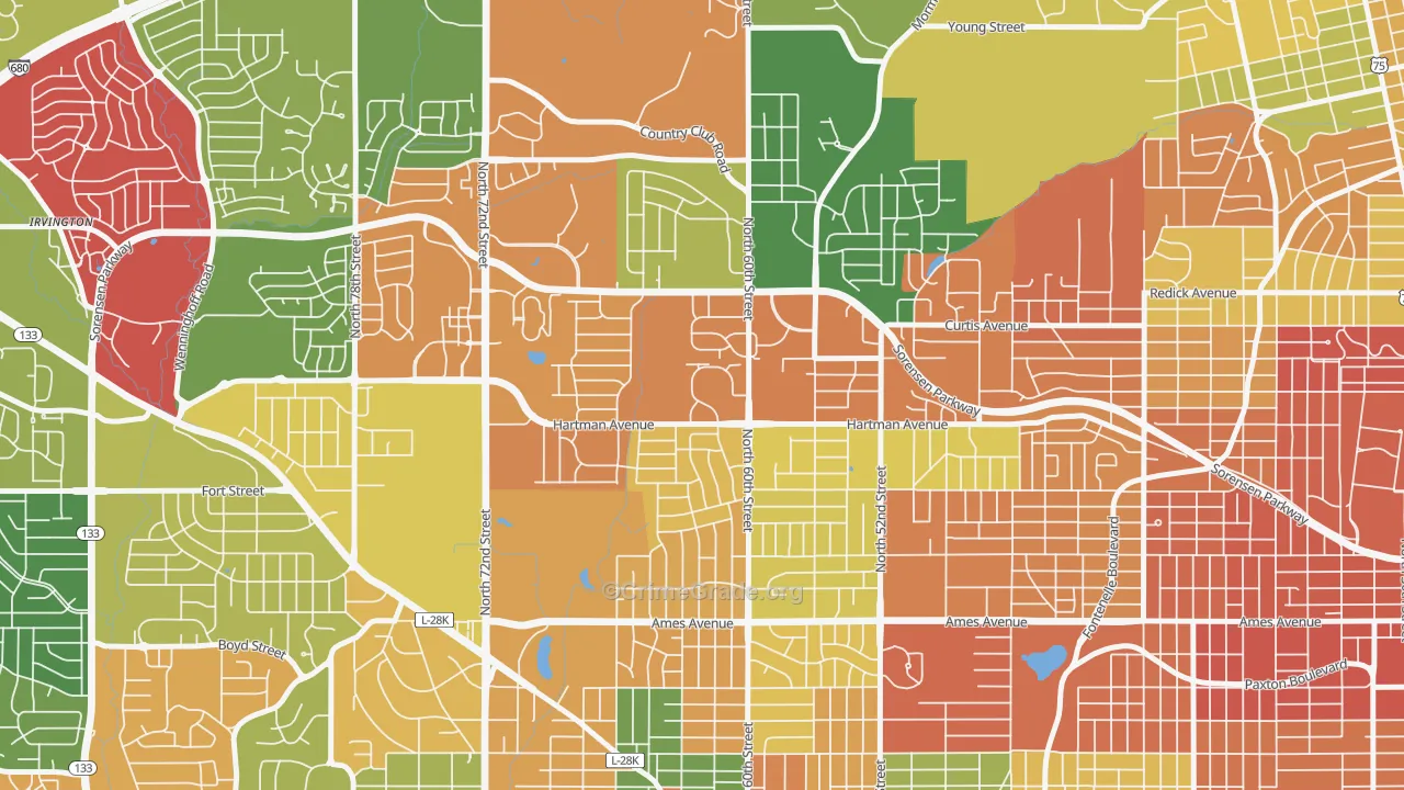 North Omaha, Omaha, NE Map of Assault Rates
