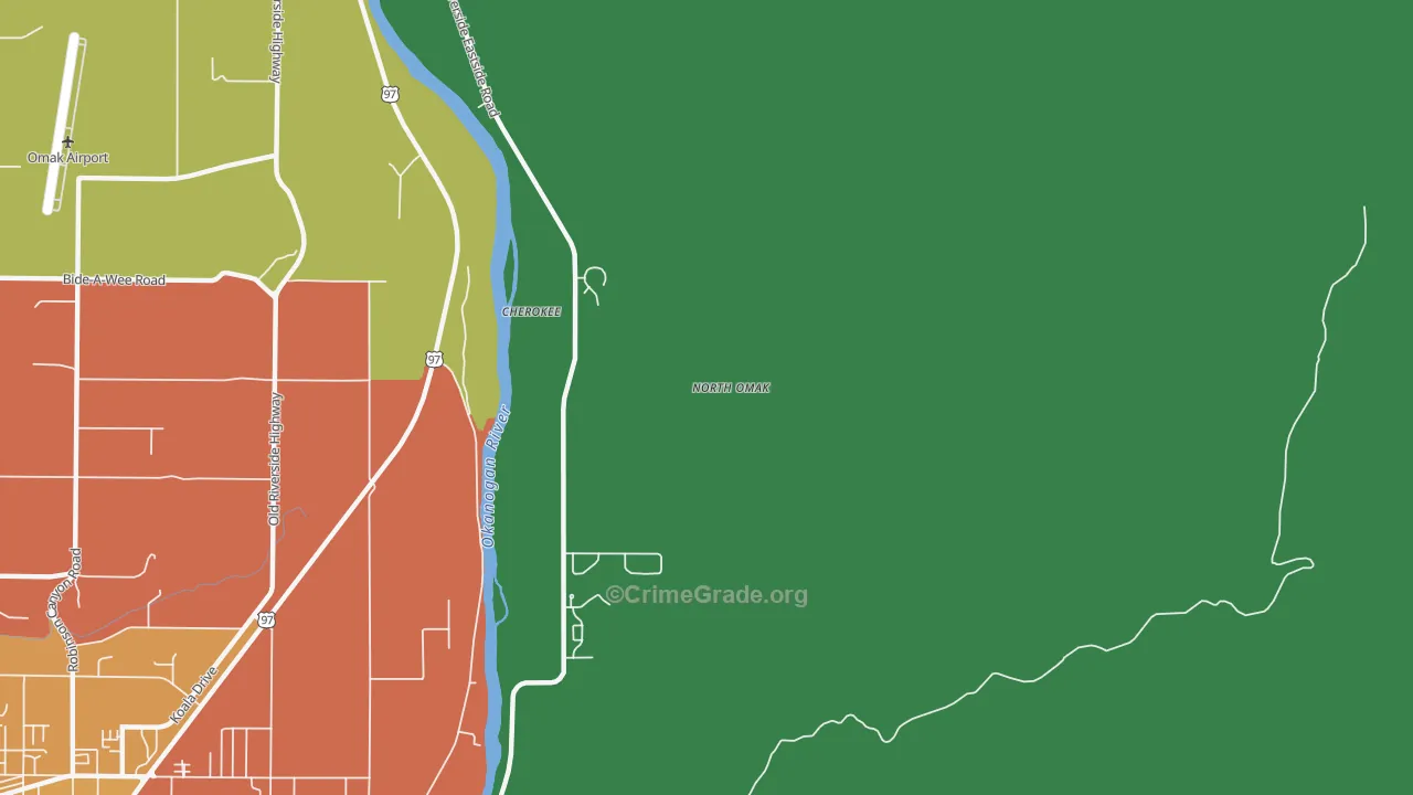 North Omak, WA Map of Assault Rates