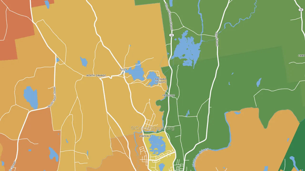 North Orange, MA Map of Assault Rates