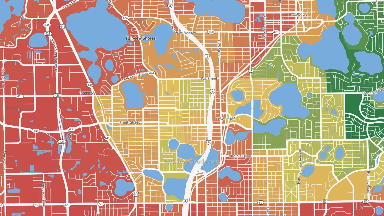 North Orange, Orlando, FL Map of Assault Rates