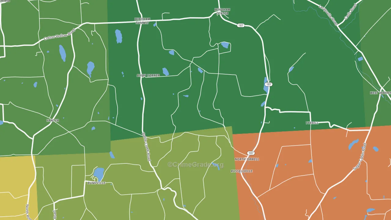 North Orwell, PA Map of Assault Rates