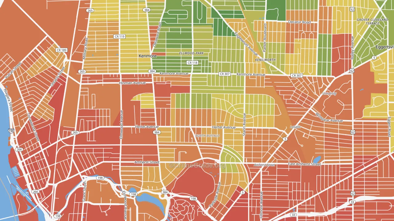 North Park, Buffalo, NY Map of Assault Rates