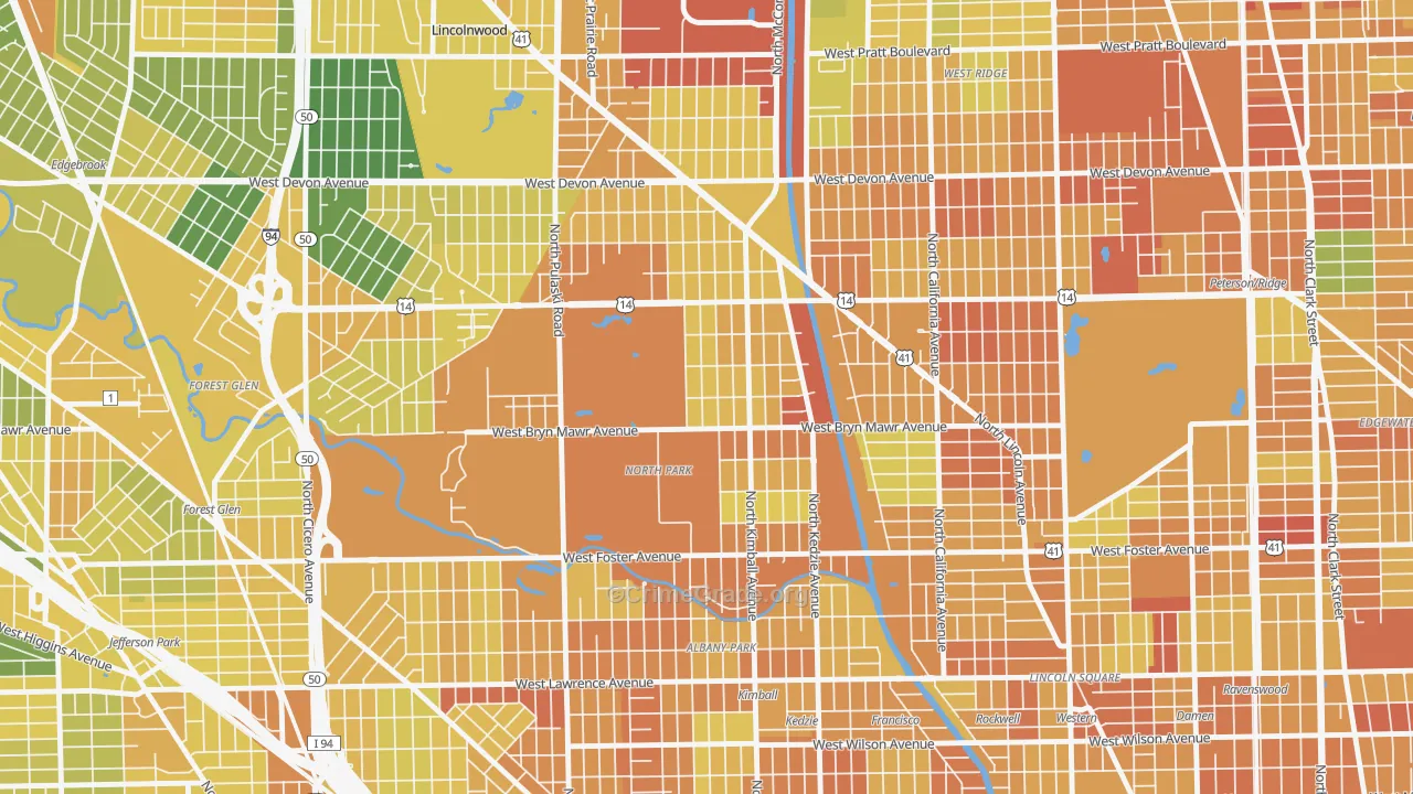 North Park, Chicago, IL Map of Assault Rates
