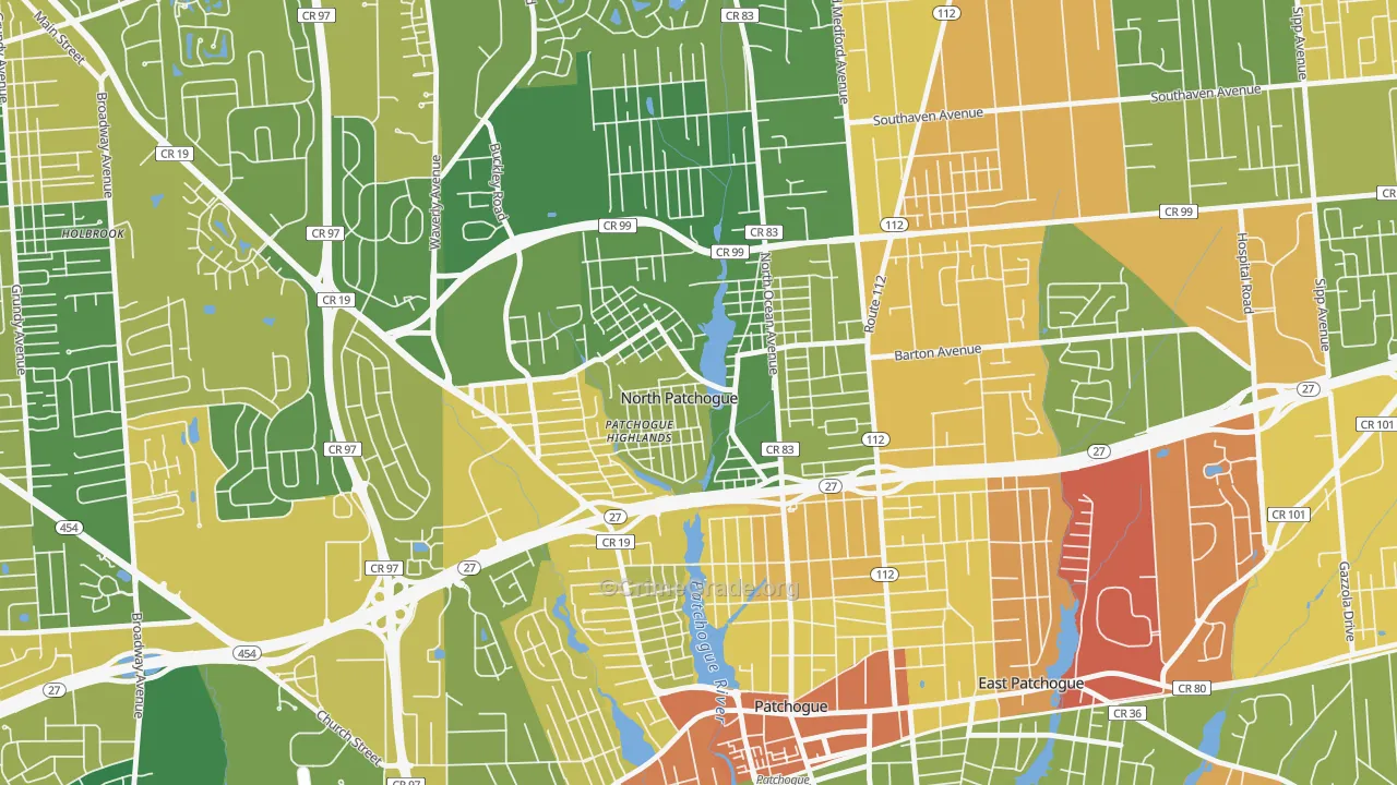 North Patchogue, NY Map of Assault Rates