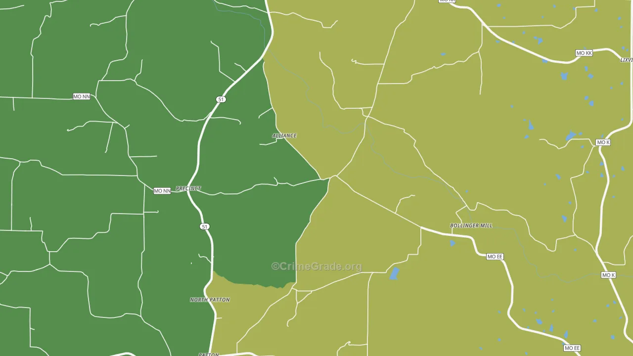 North Patton, MO Map of Assault Rates