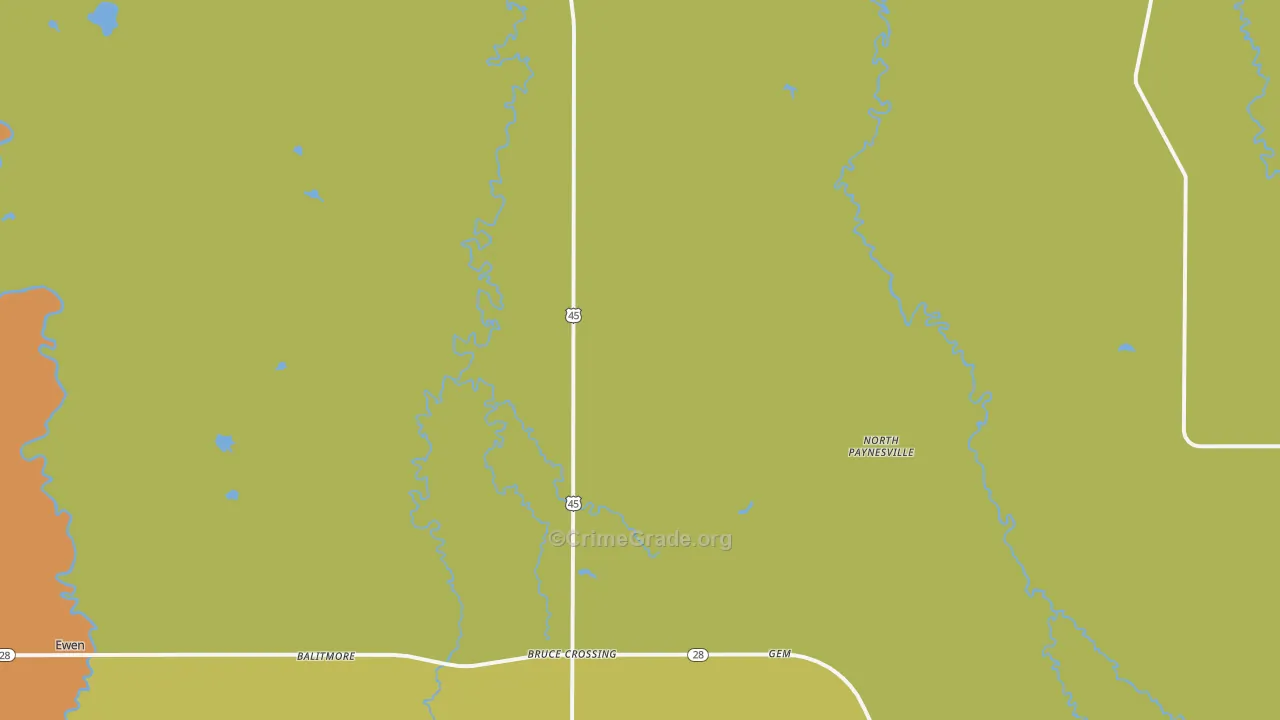 North Paynesville, MI Map of Assault Rates