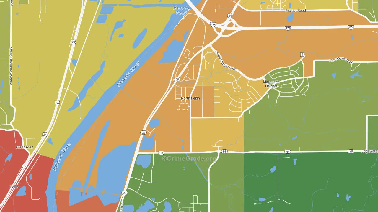 North Pekin, IL Map of Assault Rates