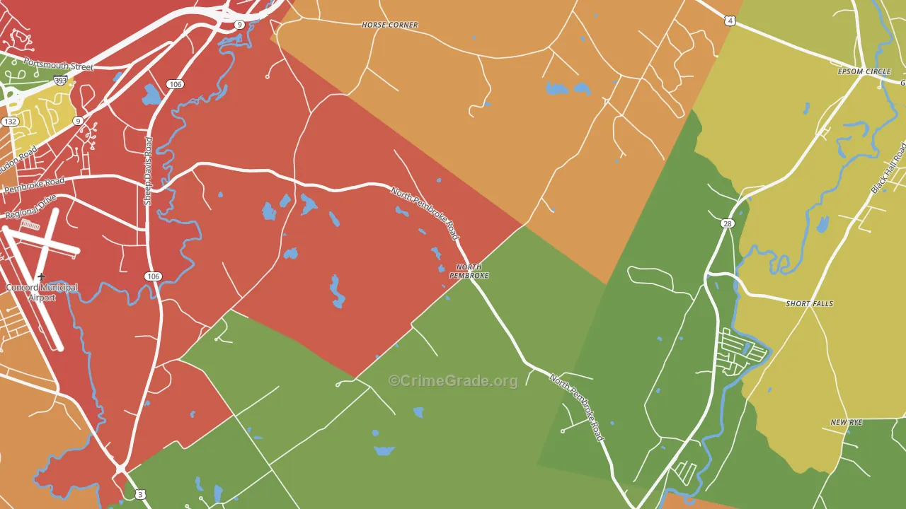North Pembroke, NH Map of Assault Rates