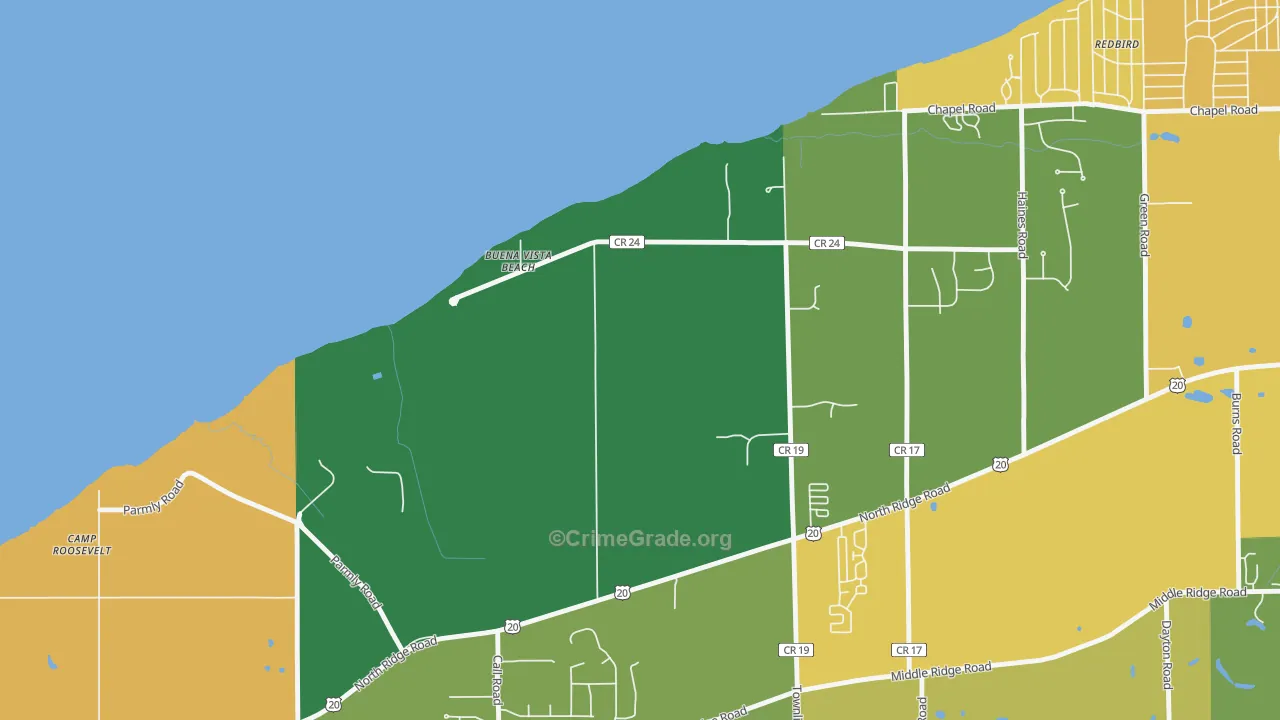 North Perry, OH Map of Assault Rates