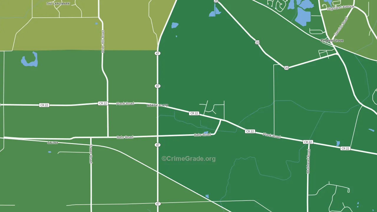 North Plato, IL Map of Assault Rates
