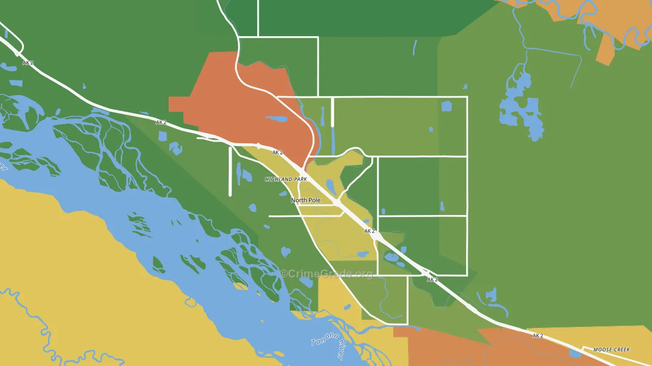 North Pole, AK Map of Assault Rates