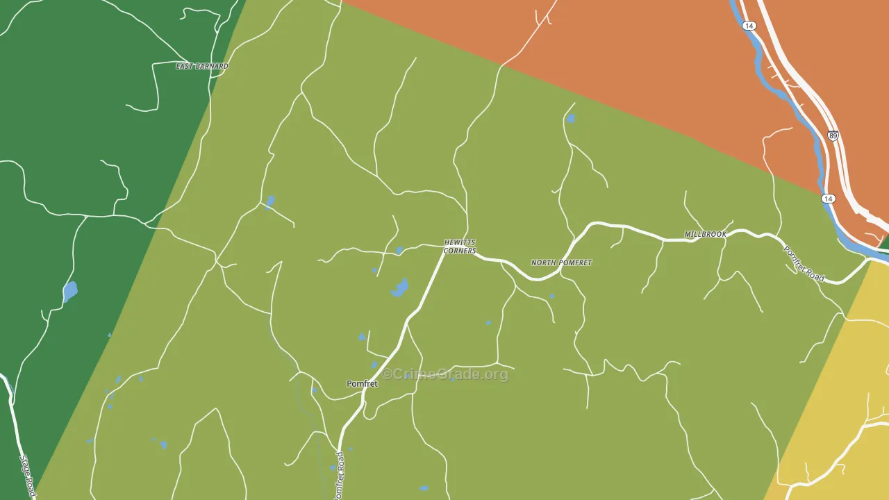 North Pomfret, VT Map of Assault Rates