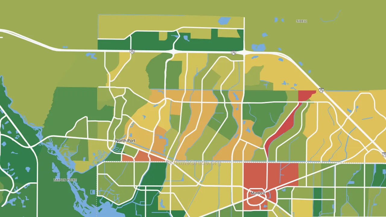 North Port, FL Map of Assault Rates