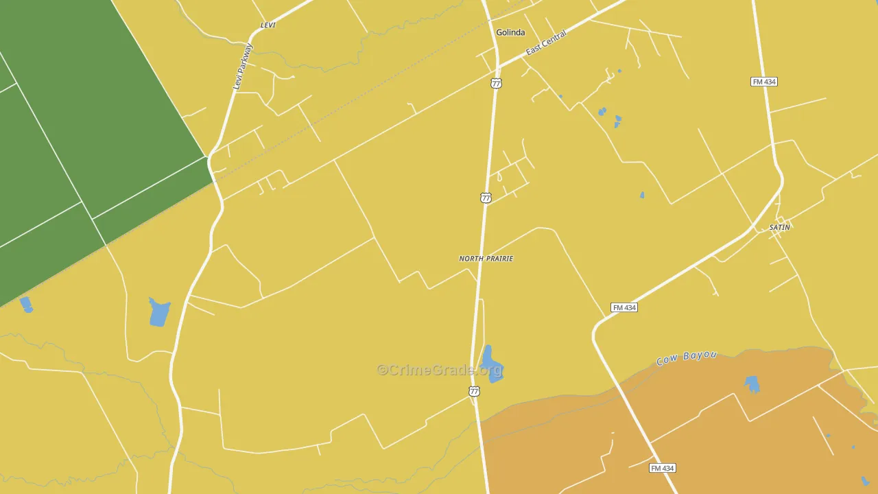 North Prairie, TX Map of Assault Rates