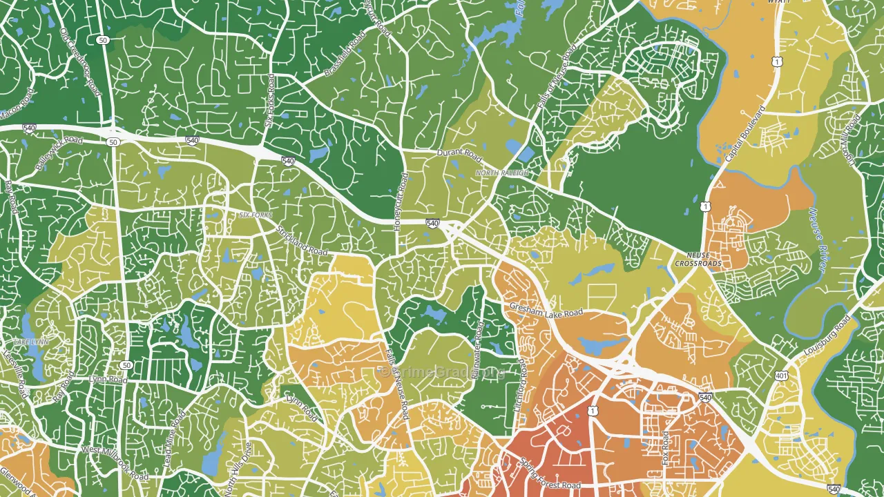 North, Raleigh, NC Map of Assault Rates