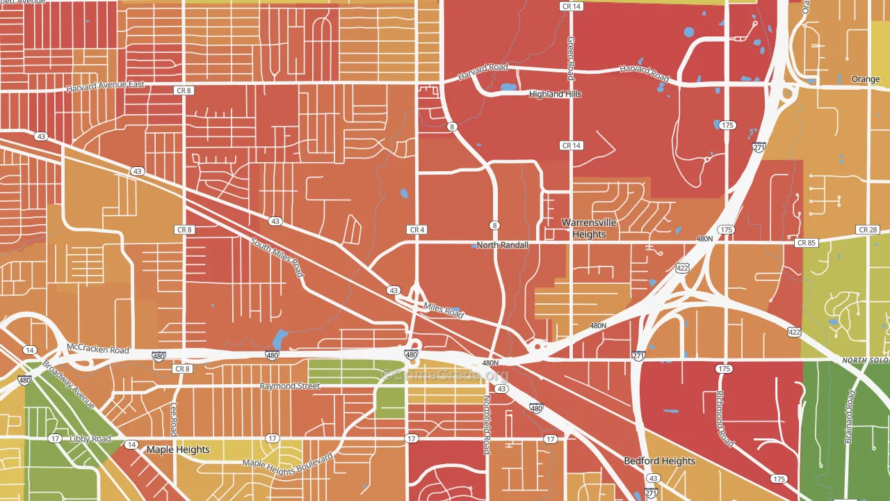 North Randall, OH Map of Assault Rates
