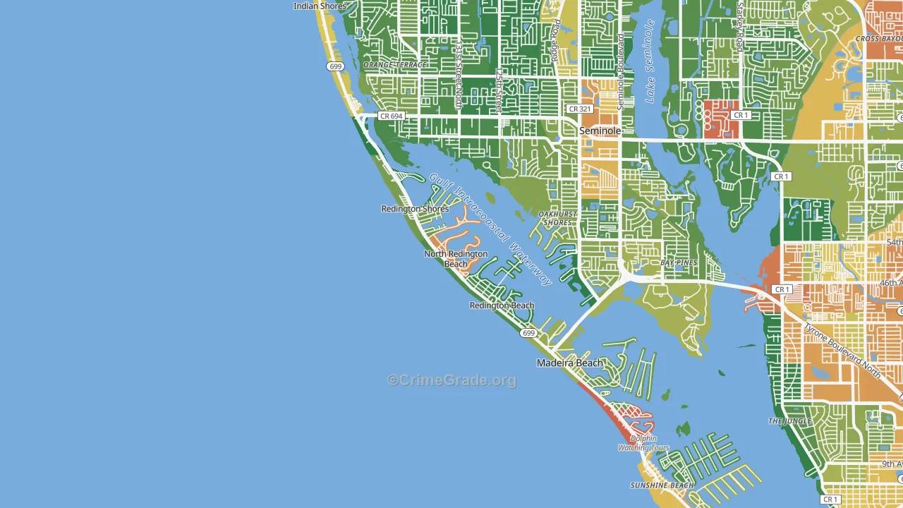 North Redington Beach, FL Map of Assault Rates