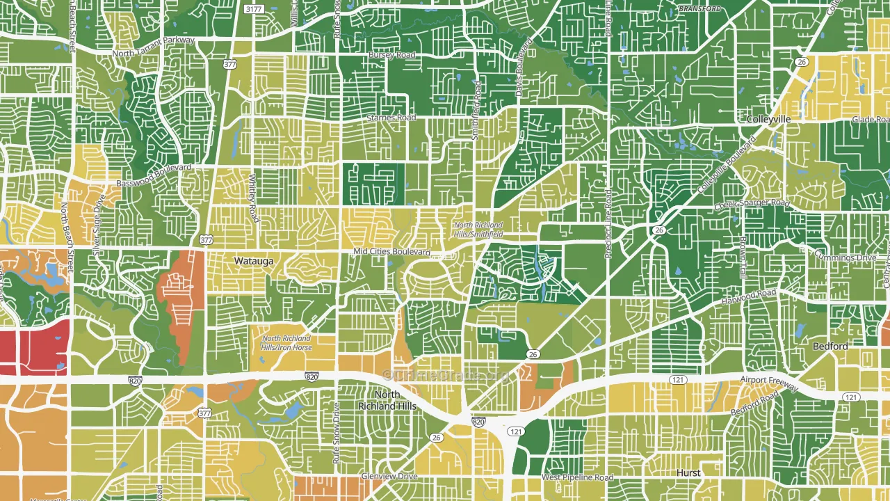 North Richland Hills, TX Map of Assault Rates