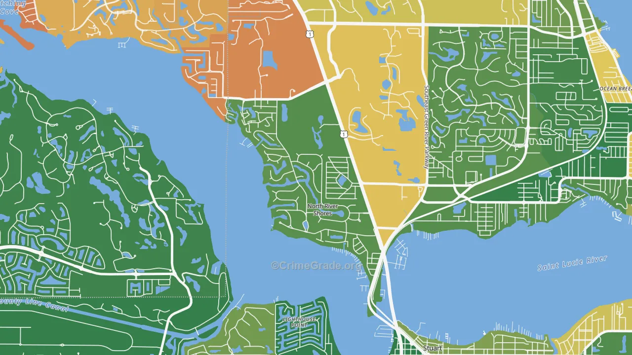 North River Shores, Stuart, FL Map of Assault Rates