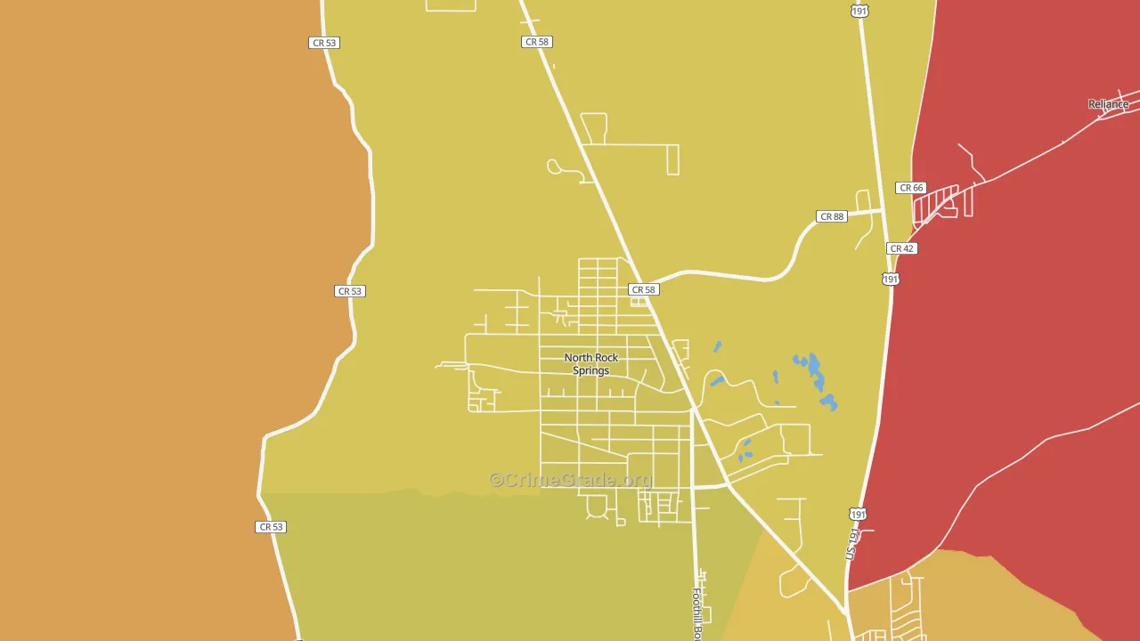 North Rock Springs, WY Map of Assault Rates