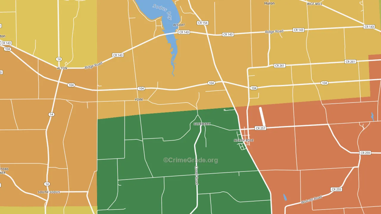 North Rose, NY Map of Assault Rates