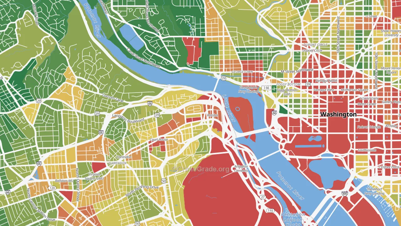 North Rosslyn, Arlington, VA Map of Assault Rates