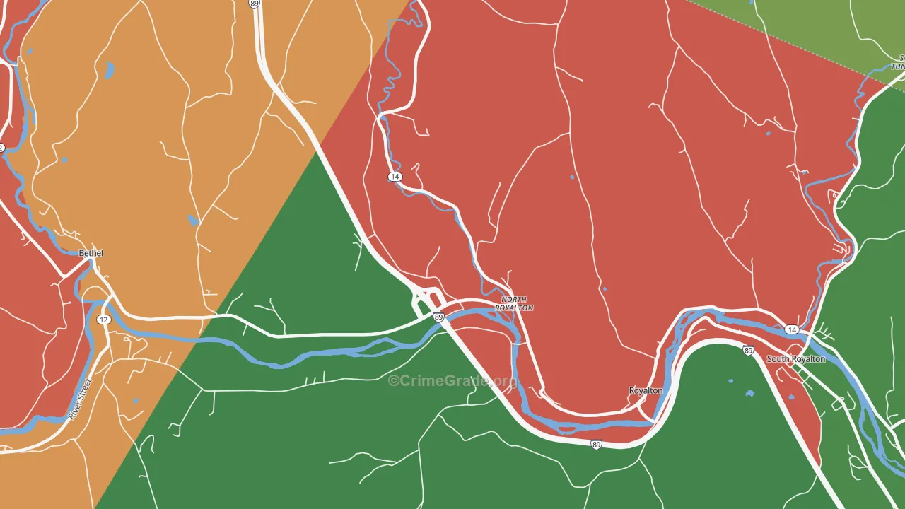 North Royalton, VT Map of Assault Rates