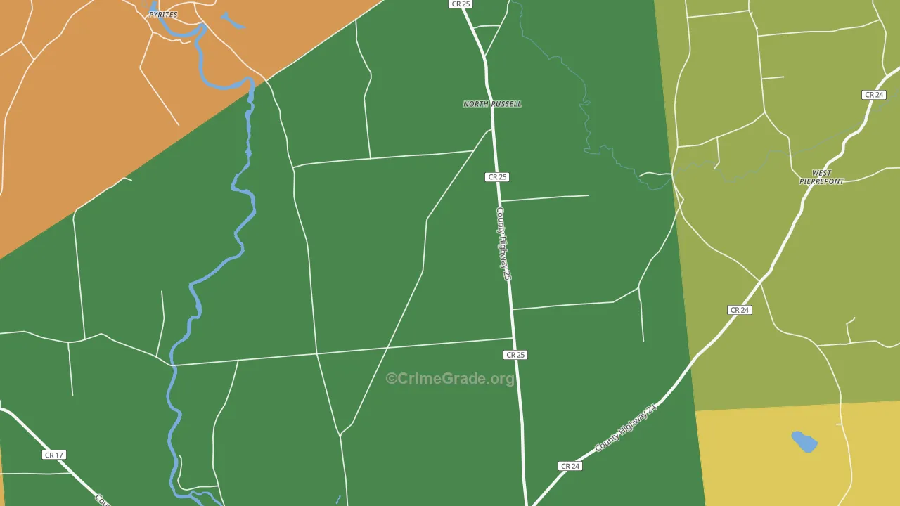 North Russell, NY Map of Assault Rates