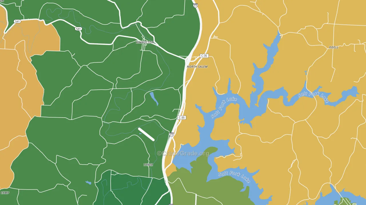 North Salem, OH Map of Assault Rates