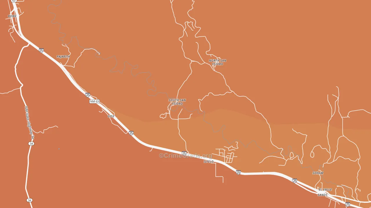 North San Ysidro, NM Map of Assault Rates