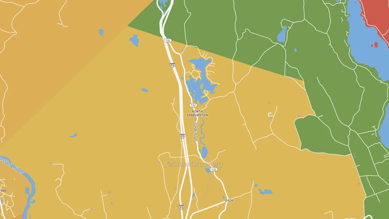 North Sanbornton, NH Map of Assault Rates