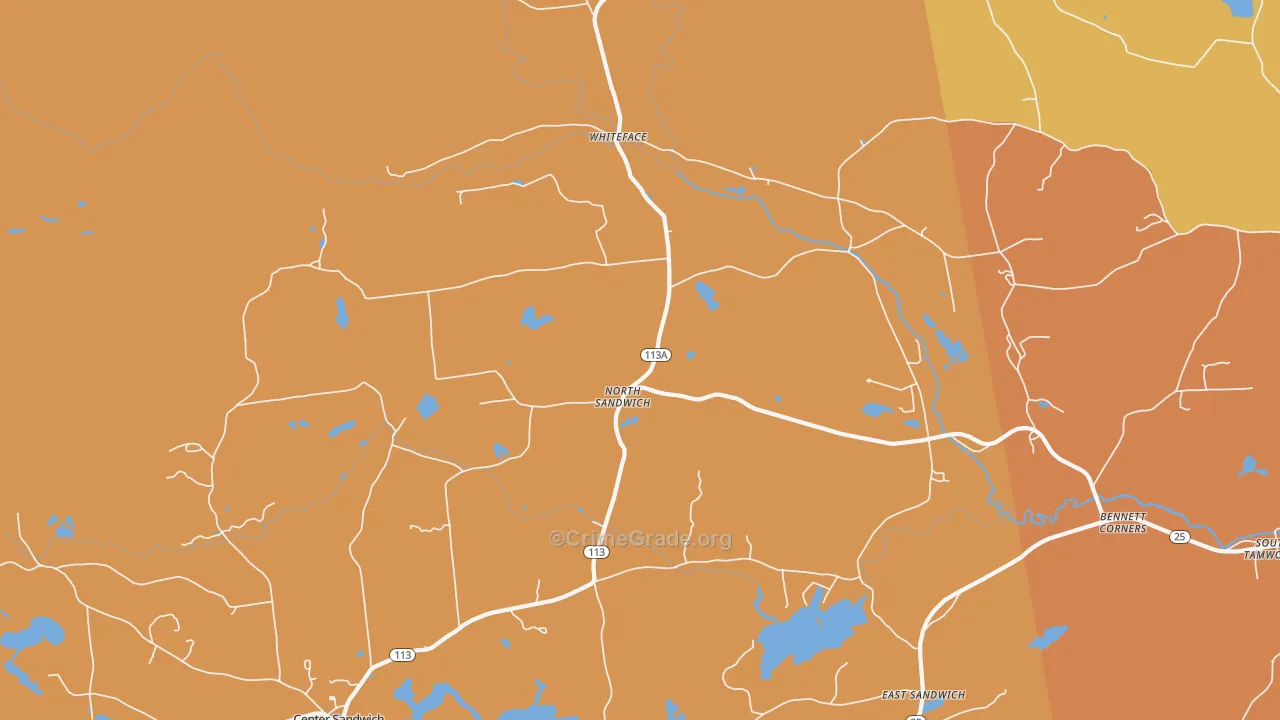 North Sandwich, NH Map of Assault Rates