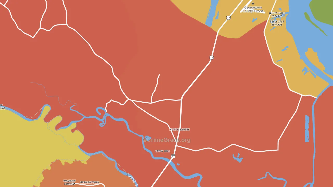 North Santee, SC Map of Assault Rates