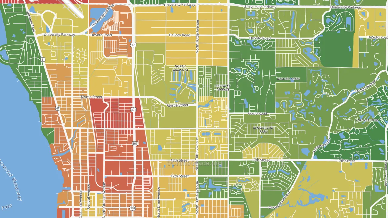 North Sarasota, FL Map of Assault Rates