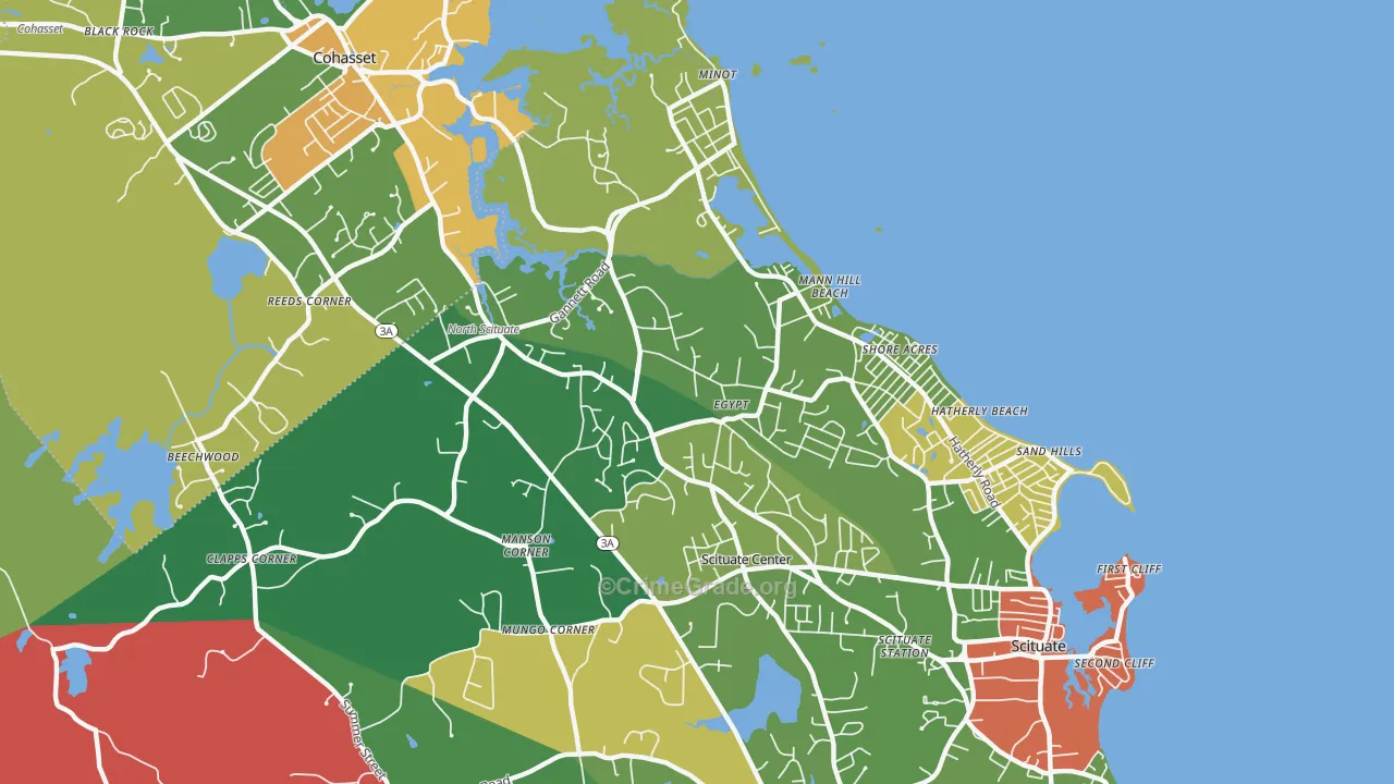 North Scituate, MA Map of Assault Rates