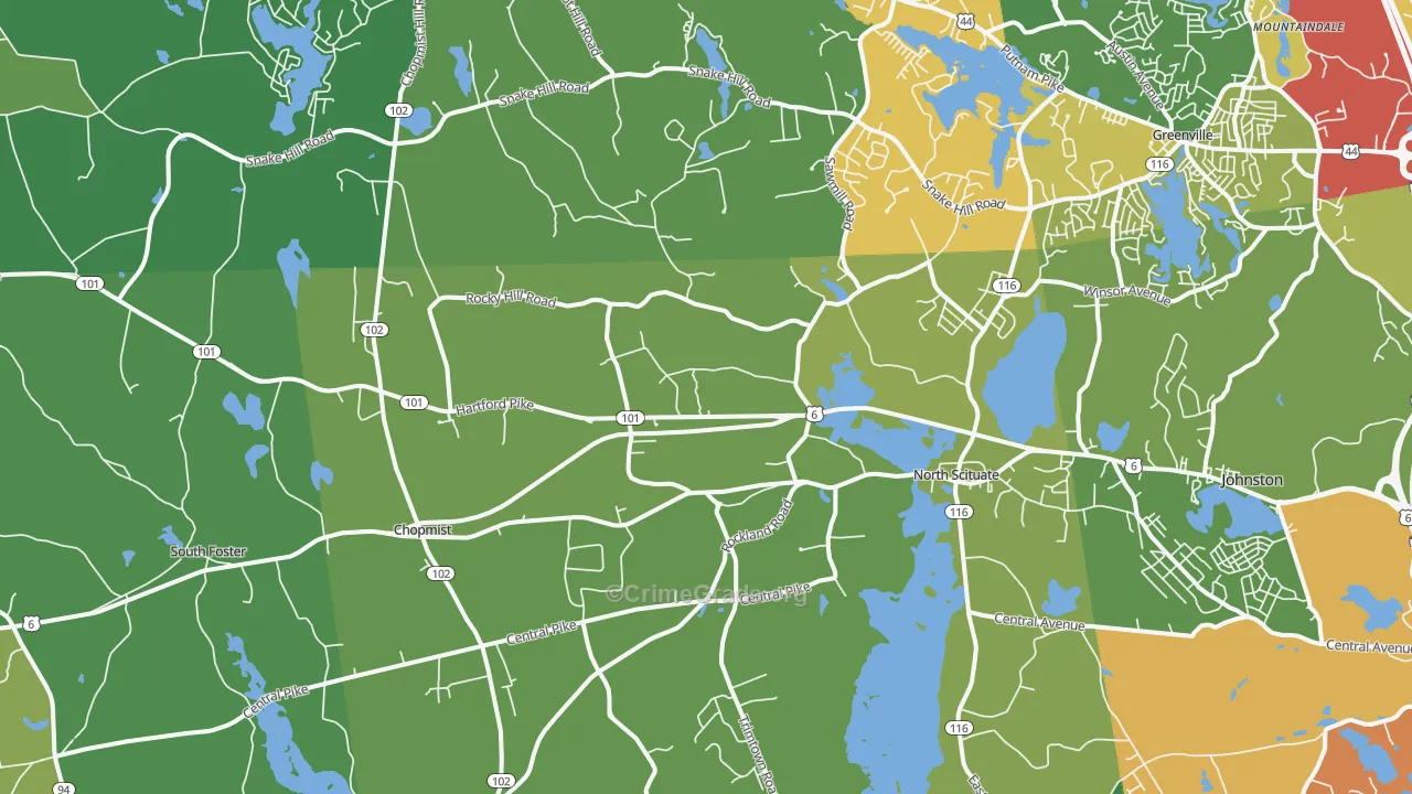 North Scituate, RI Map of Assault Rates