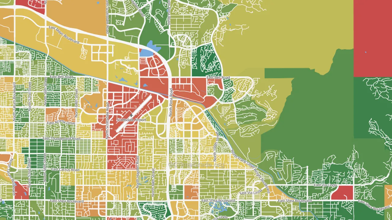 North Scottsdale, Scottsdale, AZ Map of Assault Rates
